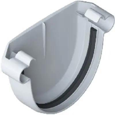 Водосточная система ПВХ, Альта-Профиль, Заглушка желоба ПВХ белая Водосточная система ПВХ, Альта-Профиль, Заглушка желоба ПВХ белая