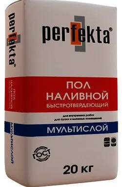 Быстротвердеющий наливной пол повышенной прочности Perfekta Мультислой 20 кг Быстротвердеющий наливной пол повышенной прочности Perfekta Мультислой 20 кг