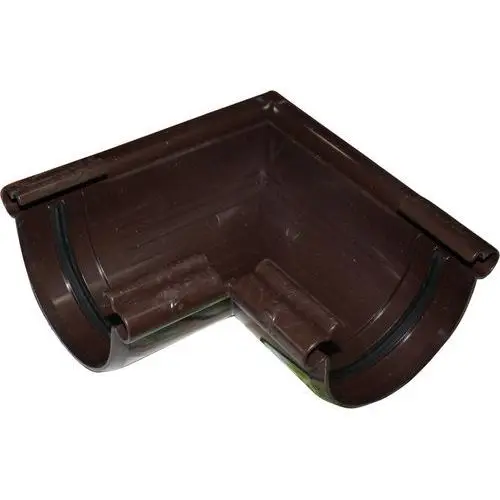 Водосточная система ПВХ, Альта-Профиль, Угол желоба ПВХ 90°(универсальный) коричневый Водосточная система ПВХ, Альта-Профиль, Угол желоба ПВХ 90°(универсальный) коричневый