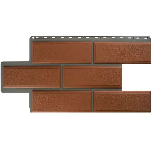 Цокольный сайдинг "Венецианский камень" терракотовый Цокольный сайдинг "Венецианский камень" терракотовый