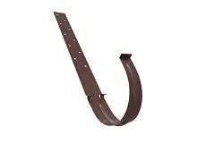 Водосточная система ПВХ, Альта-Профиль, Кронштейн желоба металлический коричневый