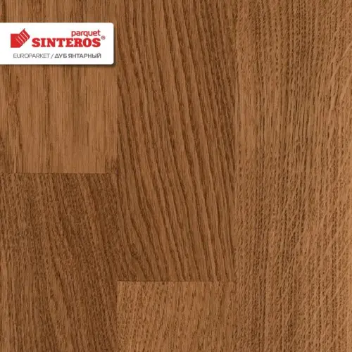 Паркетная доска, Дуб Янтарный, 3-х полосный декор