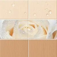 Панель ПВХ Капли росы бежевые