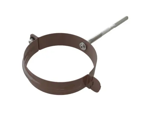 Водосточная система ПВХ, Альта-Профиль, Хомут трубы металл коричневый Водосточная система ПВХ, Альта-Профиль, Хомут трубы металл коричневый