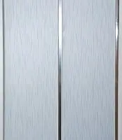 Панель ПВХ, коллекция СОФФИТО Хром штрих голубой