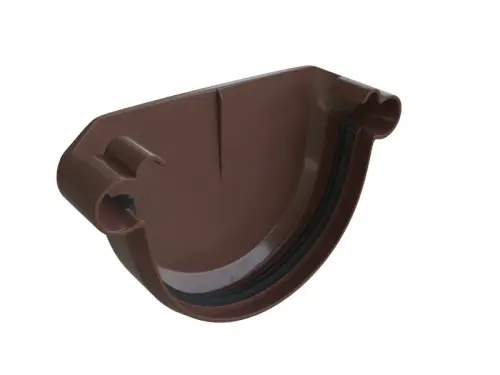 Водосточная система ПВХ, Альта-Профиль, Заглушка желоба ПВХ коричневая Водосточная система ПВХ, Альта-Профиль, Заглушка желоба ПВХ коричневая