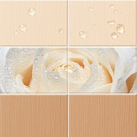 Панель ПВХ Капли росы бежевые