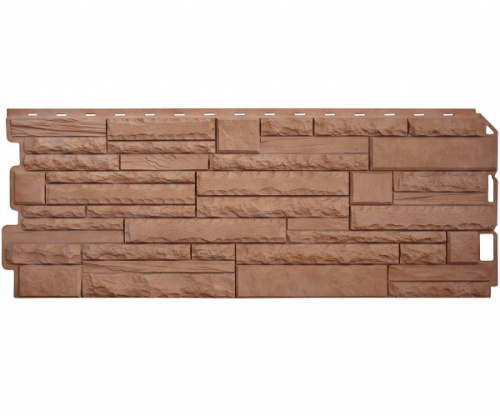 Цокольный сайдинг Скалистый камень ЭКО терракотовый Цокольный сайдинг Скалистый камень ЭКО терракотовый