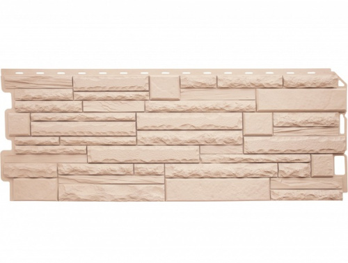 Цокольный сайдинг Скалистый камень ЭКО кремовый Цокольный сайдинг Скалистый камень ЭКО кремовый