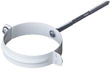 Водосточная система ПВХ, Альта-Профиль, Хомут трубы металл белый