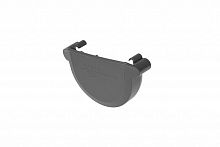 Водосточная система ПВХ, Альта-Профиль, Заглушка желоба ПВХ графит